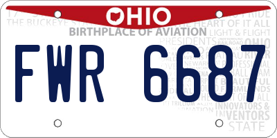 OH license plate FWR6687