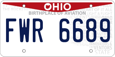 OH license plate FWR6689