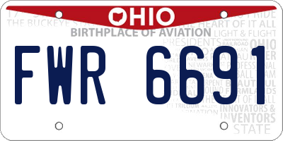 OH license plate FWR6691