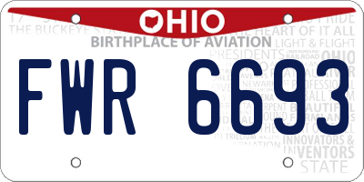 OH license plate FWR6693