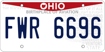 OH license plate FWR6696