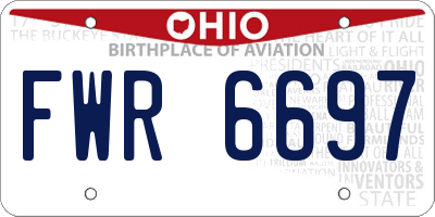 OH license plate FWR6697