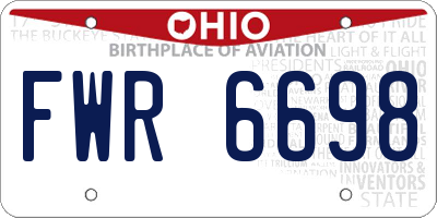 OH license plate FWR6698