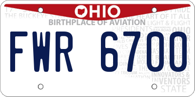 OH license plate FWR6700