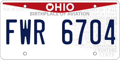 OH license plate FWR6704