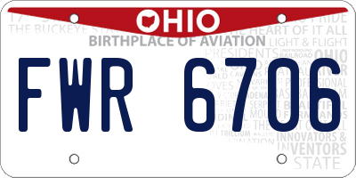 OH license plate FWR6706