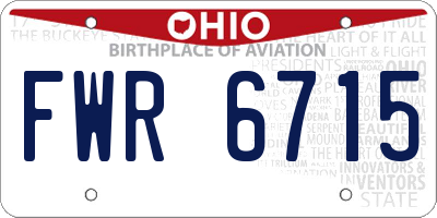 OH license plate FWR6715