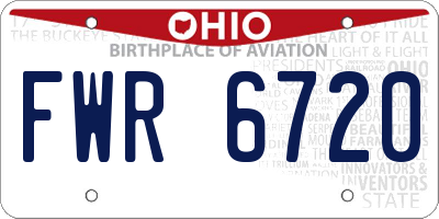 OH license plate FWR6720
