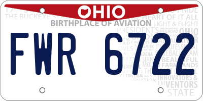 OH license plate FWR6722