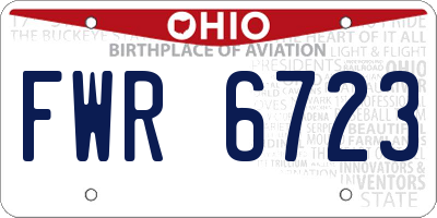 OH license plate FWR6723