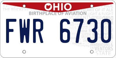 OH license plate FWR6730