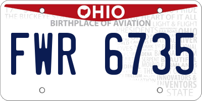 OH license plate FWR6735