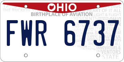 OH license plate FWR6737