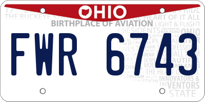 OH license plate FWR6743