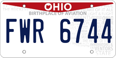 OH license plate FWR6744
