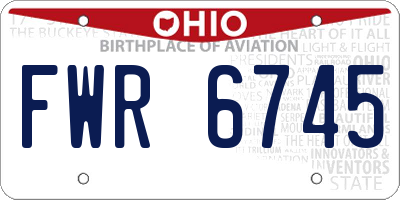 OH license plate FWR6745