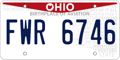 OH license plate FWR6746