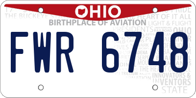 OH license plate FWR6748