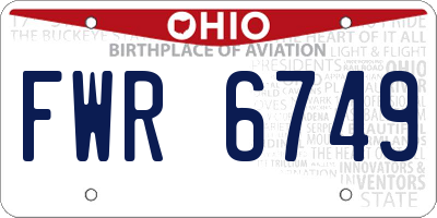 OH license plate FWR6749