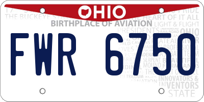 OH license plate FWR6750
