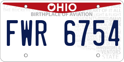 OH license plate FWR6754