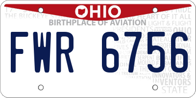 OH license plate FWR6756
