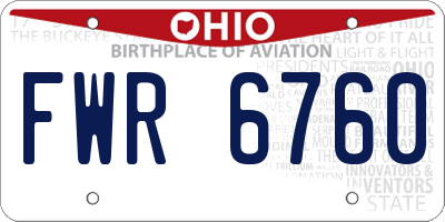 OH license plate FWR6760
