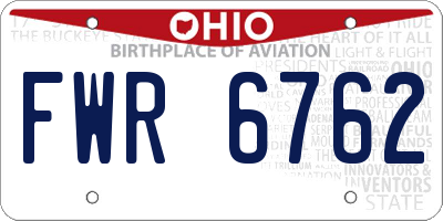 OH license plate FWR6762