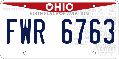 OH license plate FWR6763