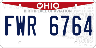 OH license plate FWR6764