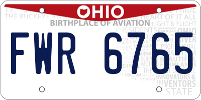 OH license plate FWR6765