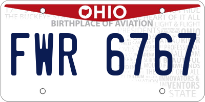 OH license plate FWR6767