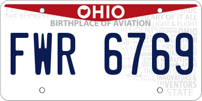 OH license plate FWR6769