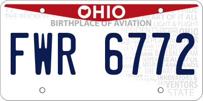 OH license plate FWR6772