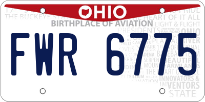 OH license plate FWR6775