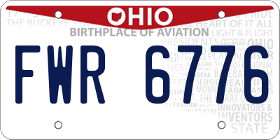 OH license plate FWR6776