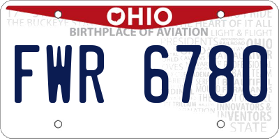 OH license plate FWR6780