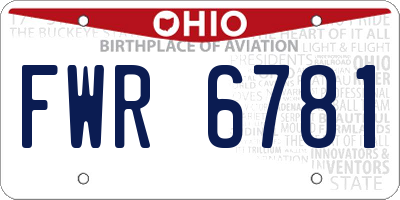 OH license plate FWR6781