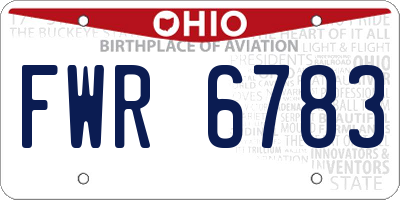 OH license plate FWR6783