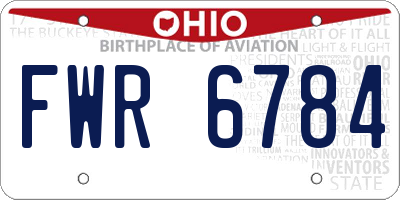 OH license plate FWR6784