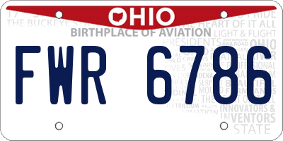 OH license plate FWR6786