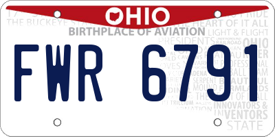 OH license plate FWR6791