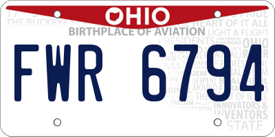 OH license plate FWR6794