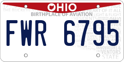 OH license plate FWR6795