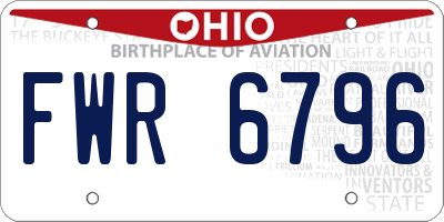OH license plate FWR6796
