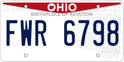 OH license plate FWR6798