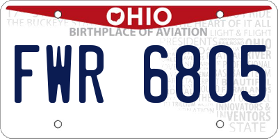 OH license plate FWR6805