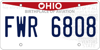 OH license plate FWR6808