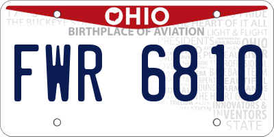 OH license plate FWR6810