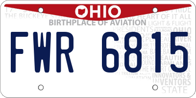 OH license plate FWR6815